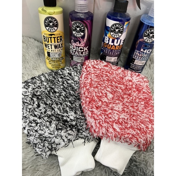 Bao tay rửa xe 2 mặt Microfiber, găng tay rửa xe ô tô chuyên dụng siêu mềm thấm hút, dụng cụ lau chà rửa xe bọt tuyết