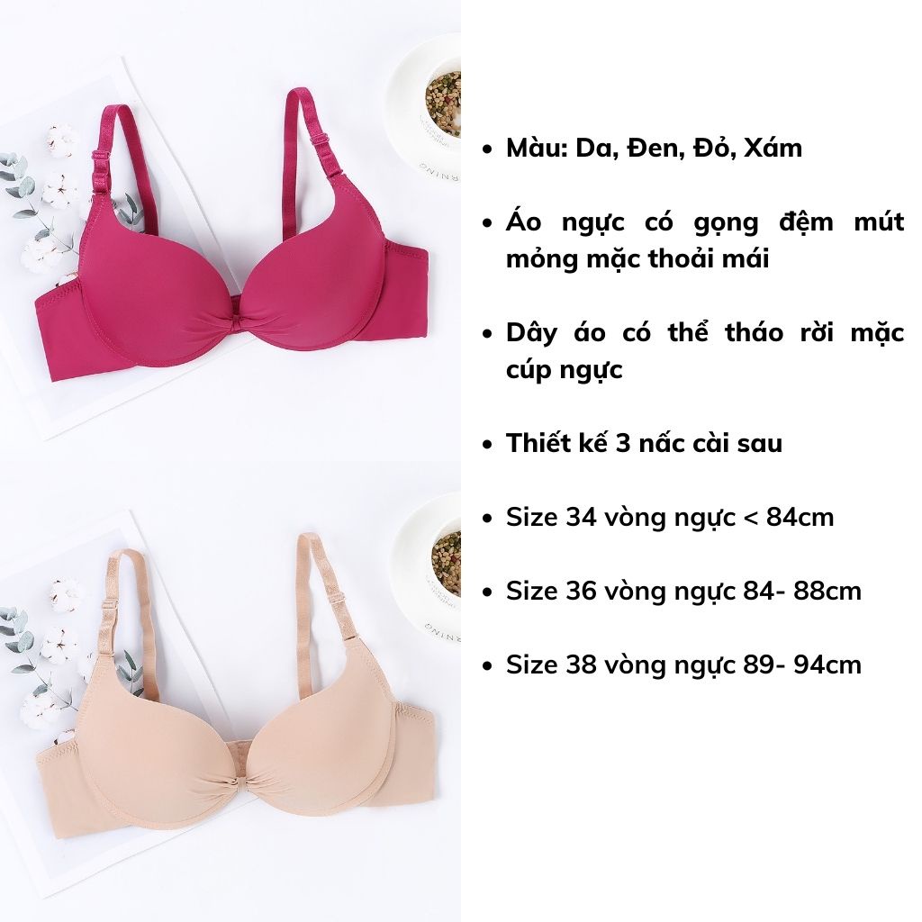 Áo ngực su có gọng mút mỏng nâng ngực không dây gợi cảm DOPICO A1922