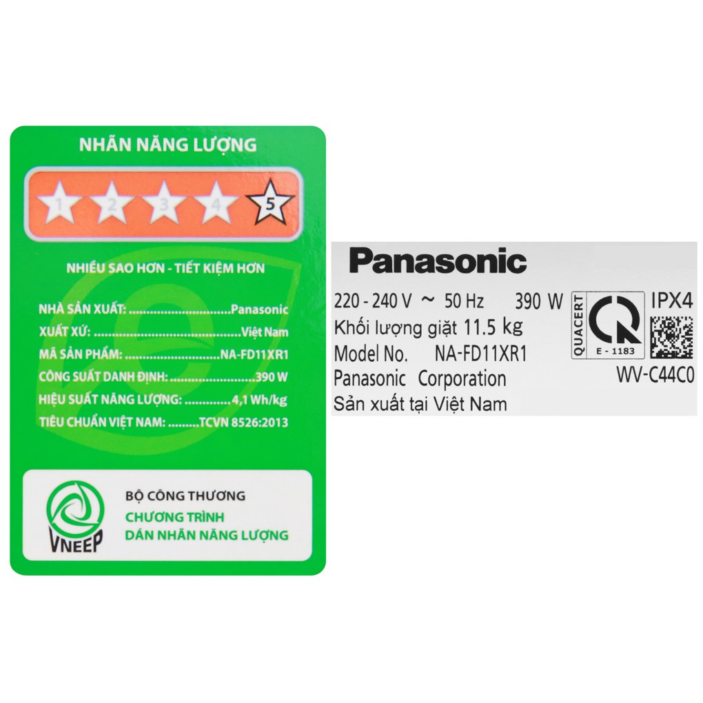 Máy Giặt PANASONIC INVERTER 11.5 Kg NA-FD11XR1LV