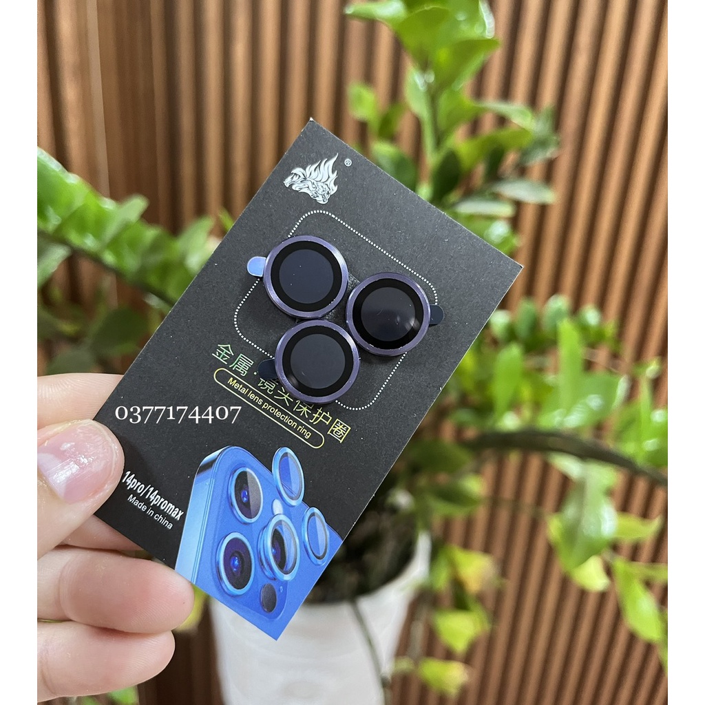 Bộ dán bảo vệ mắt Từng mắt camera trơn cho iPhone 15 Pro max, 15, 14 Pro max, Plus vành nhôm + Kính trong suốt siêu đẹp
