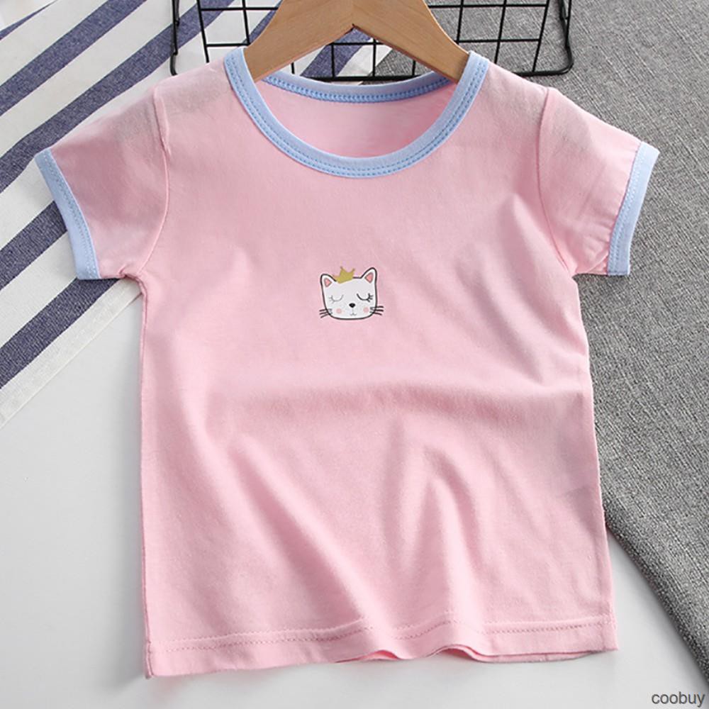 Áo Thun Tay Ngắn In Hình Động Vật Dễ Thương Cho Bé