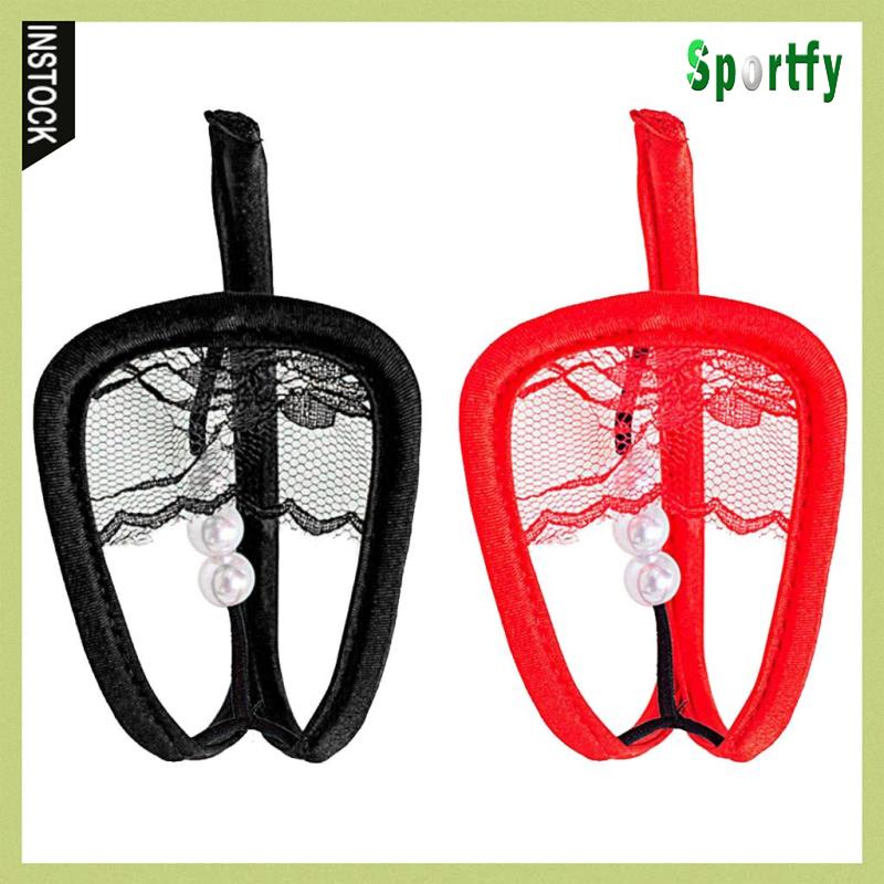 Prettyia 2 Quần Lót Dây Chữ C Sexy Màu Đỏ / Đen
