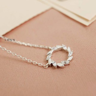 Vòng cổ lá đá cách BẠC S925 LANN N104