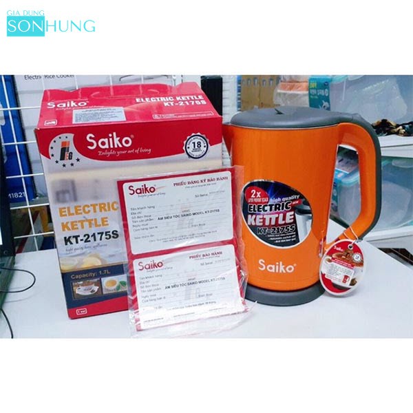 ẤM SIÊU TỐC SAIKO KT-2175S DUNG TÍCH 1.7 LÍT