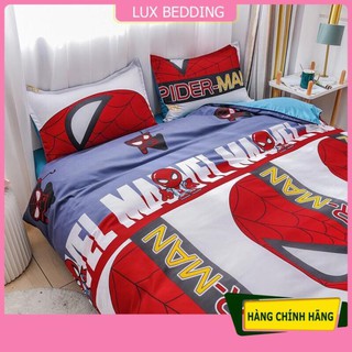Bộ chăn ga gối cotton poly nhập khẩu mẫu người nhện bộ 4 món Chăn, ga , 2 vỏ gối