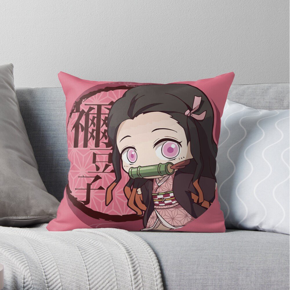Gối IN HÌNH KIMETSU NO YAIBA THANH GƯƠM DIỆT QUỶ ver đầu to dễ thương tiện lợi chất đẹp gồm cả vỏ và ruột