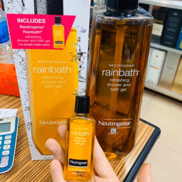 Sữa tắm Neutrogena Rainbath của Mỹ loại 1182ml tặng kèm chai sữa tắm mini 29 ml