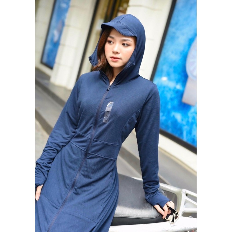 Áo CHOÀNG GU eo xếp ly mềm mại, túi khóa