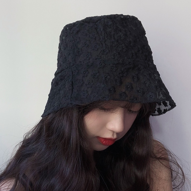 [Augustcloth] Mũ/ nón bucket denim mỏng họa tiết thêu hoa phong cách Hàn Quốc