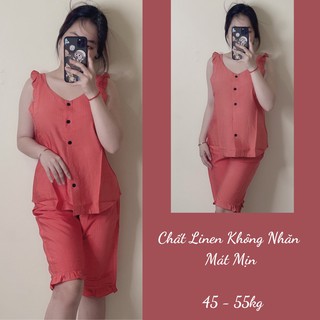 Đồ Bộ Lụa/Lanh/Đũi Lửng Mặc Ở Nhà Nữ - Bộ Quần Áo Ngủ Nữ Mặc Nhà Mùa Hè, Nhiều Màu Dễ Thương,YENBEAUTY