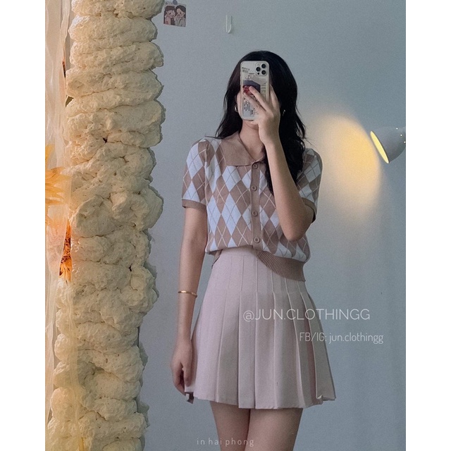 Áo len polo crt quả trám - Ảnh thật JUNclothing