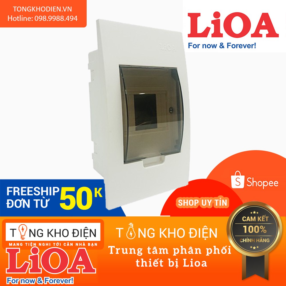 Tủ điện LiOA đế nhựa dùng cho MCB, MCCB, RCBO chứa 2 đến 4 aptomat (SE4FC2/4LA)