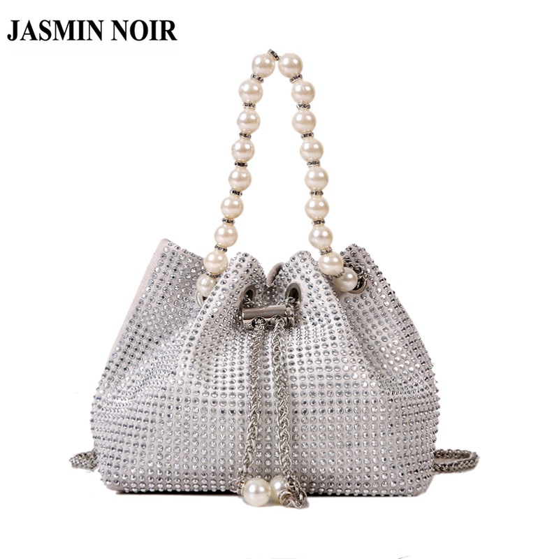 Túi Đeo JASMIN NOIR Chéo Hình Đám Mây Đính Ngọc Trai Giả Xinh Xắn Thời Trang Cho Nữ