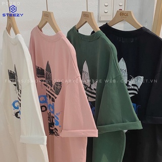 Áo thun cotton dày in hình a d i d a s originals form rộng