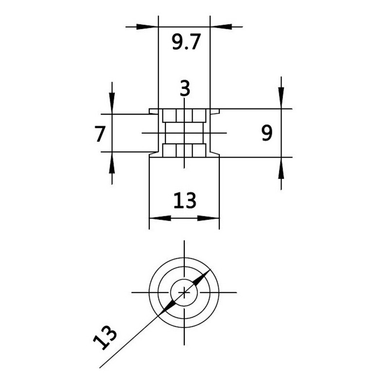 Bộ 5 Bánh Xe Hình Chữ H 16 Răng Cho Máy In 2gt