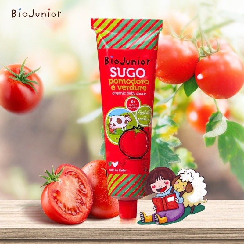 Sốt cà chua hữu cơ cho bé 150g - BioJunior (bé từ 10m)