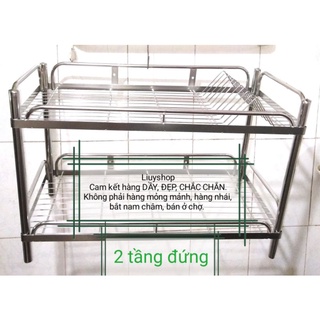 Kệ inox úp bát, đĩa 2 tầng, 3 tầng bền, đẹp