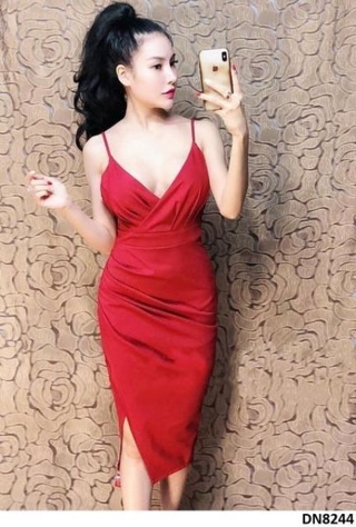 Đầm body 2 dây đắp chéo sexy