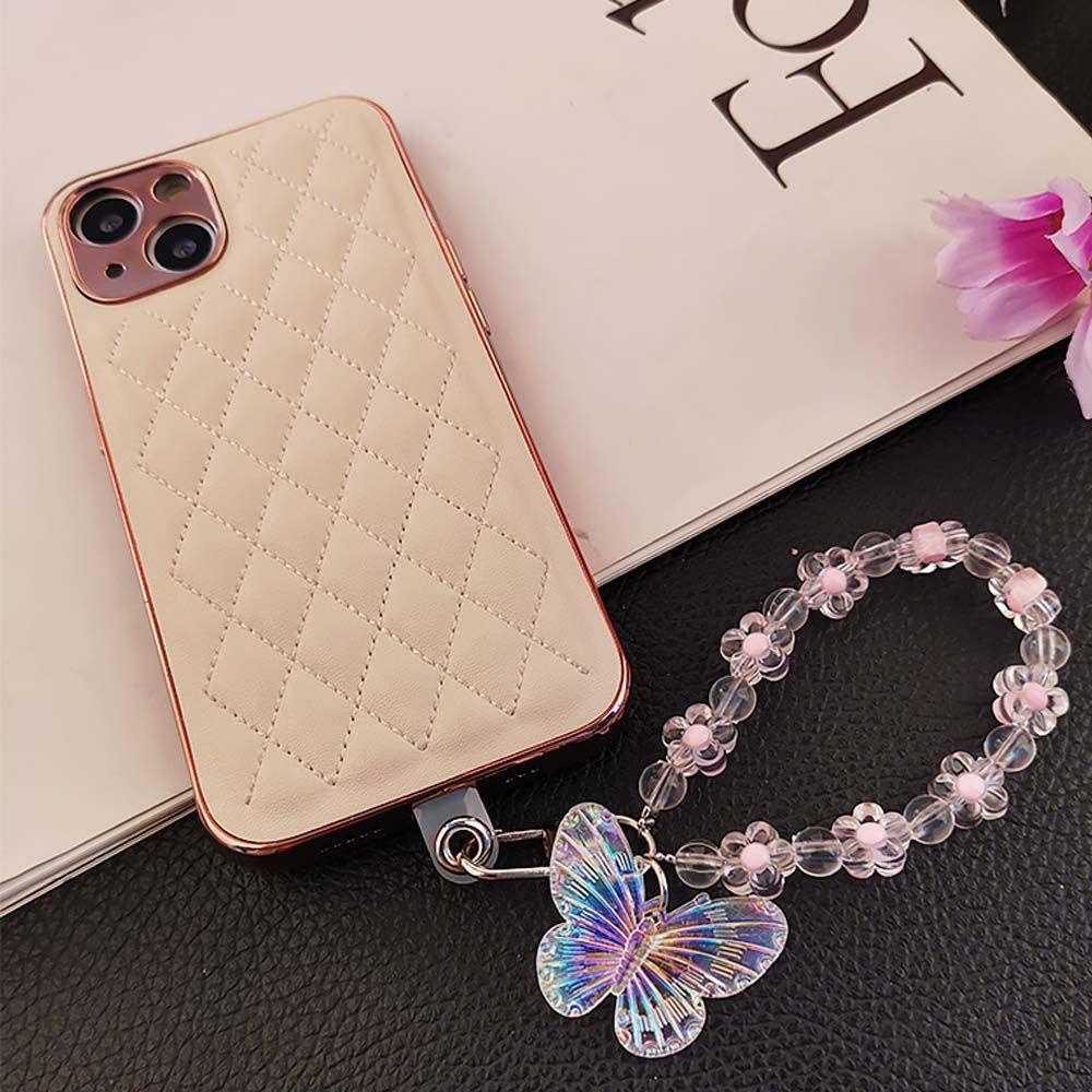 Móc Điện Thoại Trong Suốt Hình Hoa Và Bướm Dễ Thương