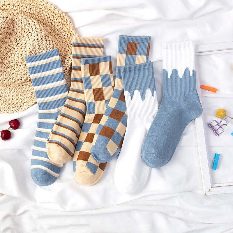 Tất cổ cao NOVSET Vớ cao cổ Phong Cách Hàn quốc kiểu dáng sọc kẻ  T2 [ MÃ A704 ]