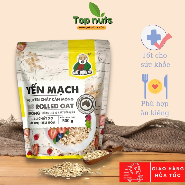 Yến Mạch Úc Tươi Cán Mỏng Túi 500g, Yến Mạch Giảm Cân An Toàn Chính Hãng
