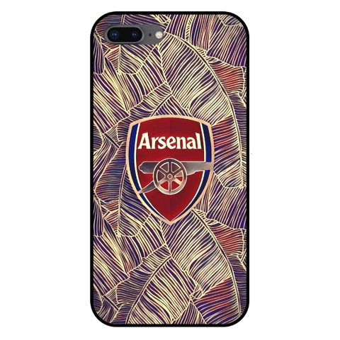 Ốp Lưng Iphone Logo Arsenal Chất Liệu Kính Cường Lực Dẻo Bóng