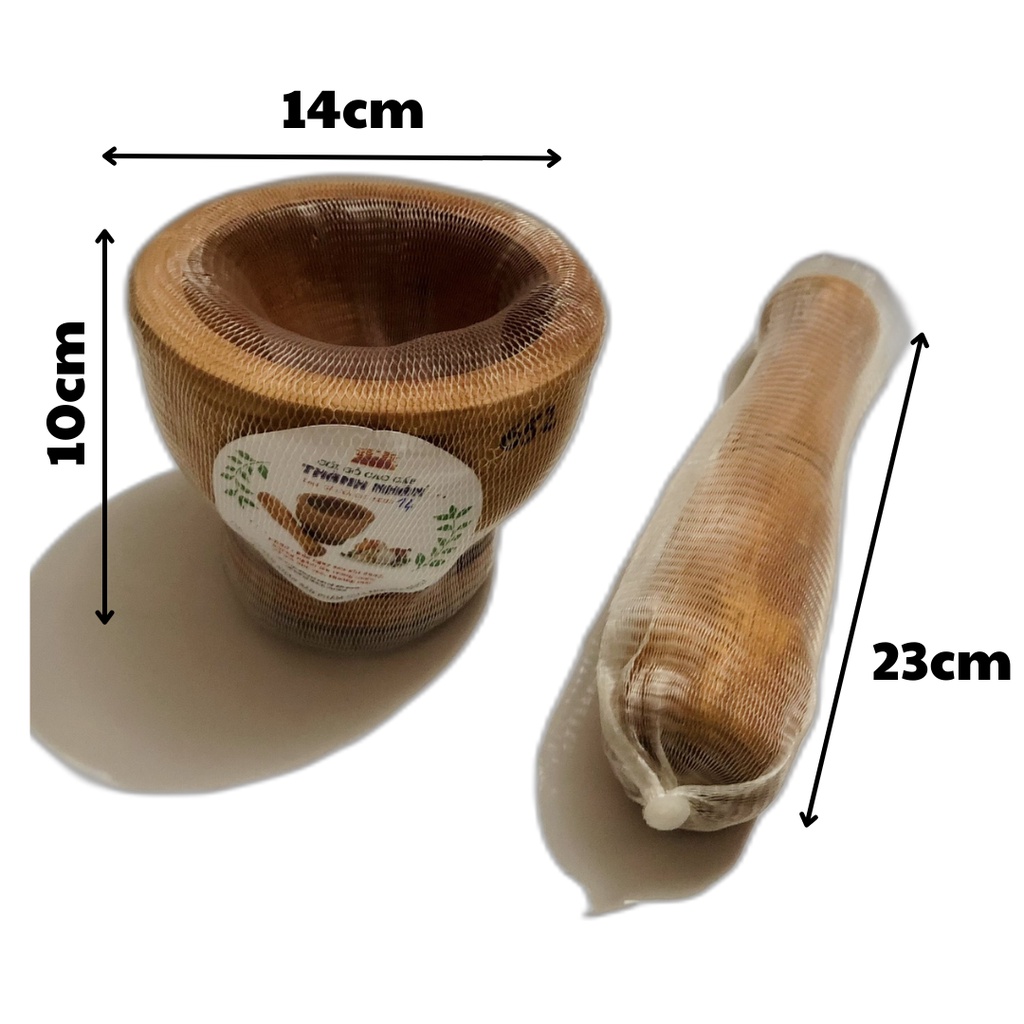 [Giá Sỉ] Bộ Chày Cối Gỗ Xà Cừ Thành Nhân 14cm