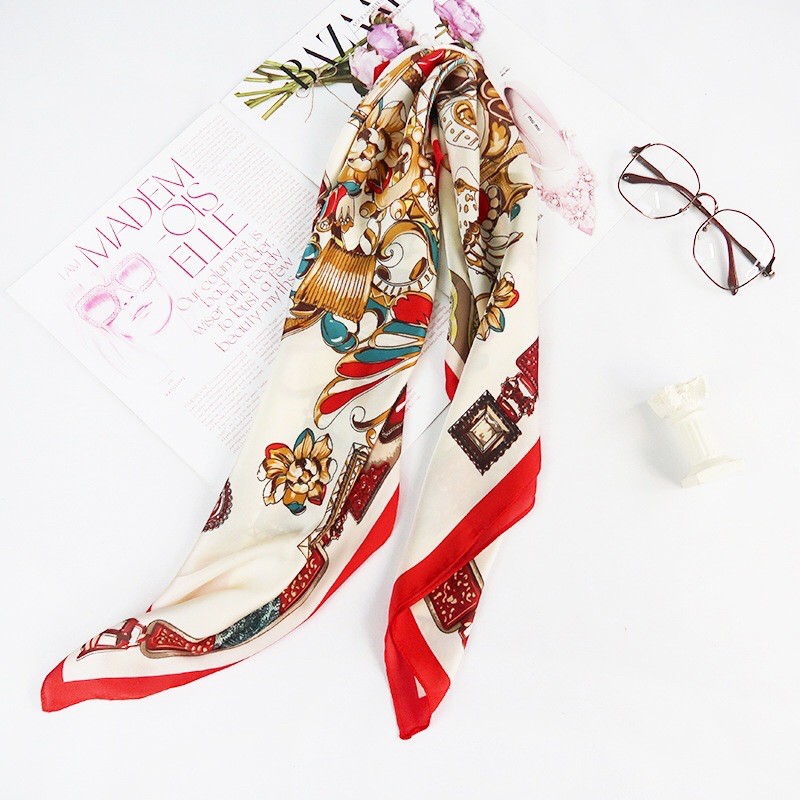 Khăn turban lụa vuông size 70x70cm quấn làm áo yếm - Maben