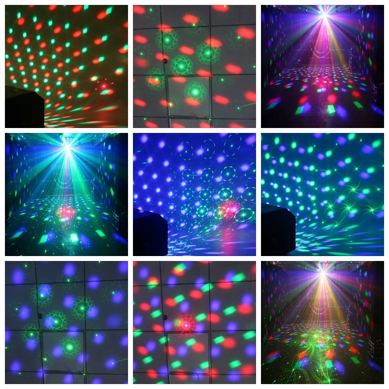 Đèn RGB LED 16 trong 1 có đèn chiếu laser nhấp nháy theo nhạc có remote
