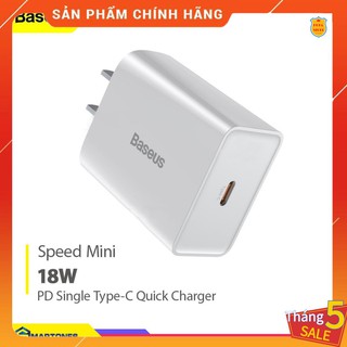 Củ sạc nhanh PD Baseus Speed Mini 18W sạc nhanh PD 3.0 cho XR , XS Max , 11 , Pro , Pro Max,Samsung, Xiaomi..