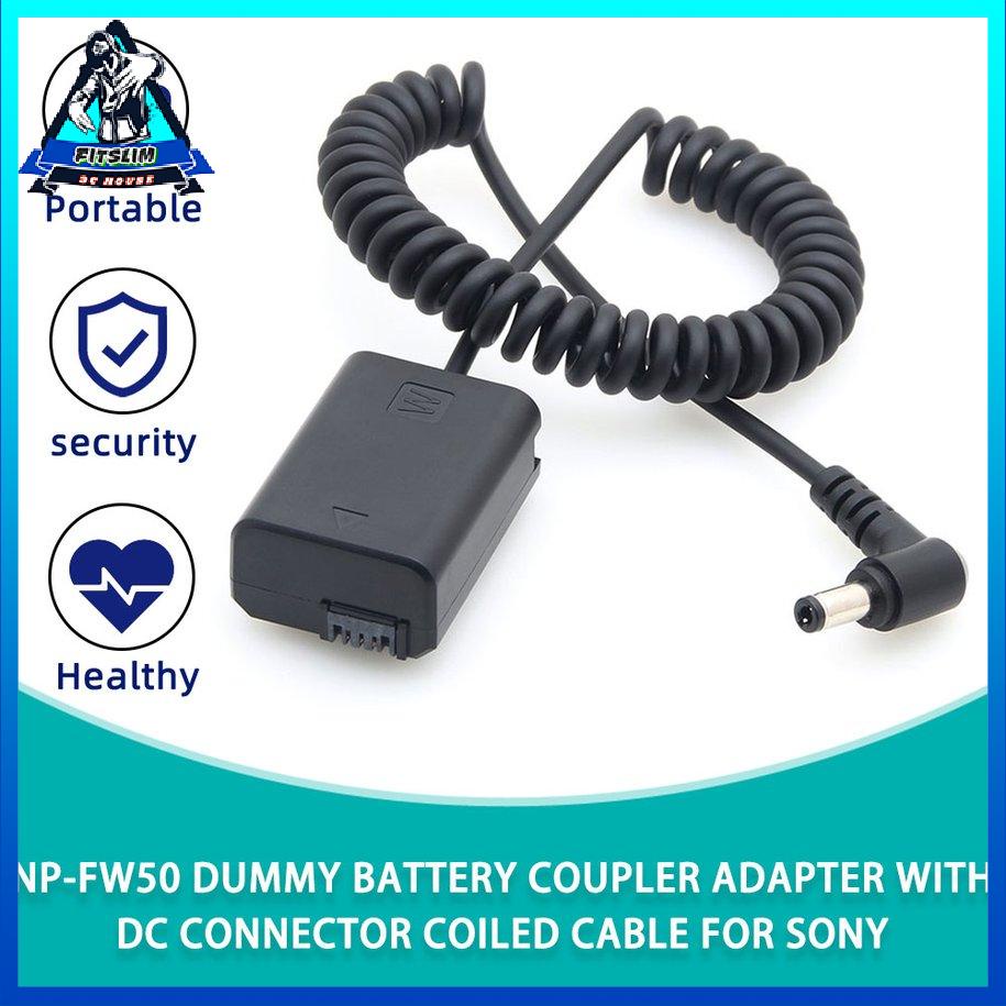 Bộ chuyển đổi bộ ghép pin giả NP-FW50 với cáp cuộn kết nối DC dành cho Sony [6/1]