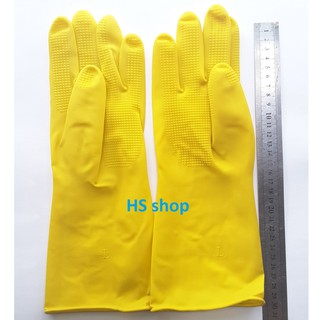 Găng tay cao su tự nhiên Hợp Thành dài 32cm, size L (Cỡ thông dụng dùng cho cả Nam và Nữ) - NPP HS shop
