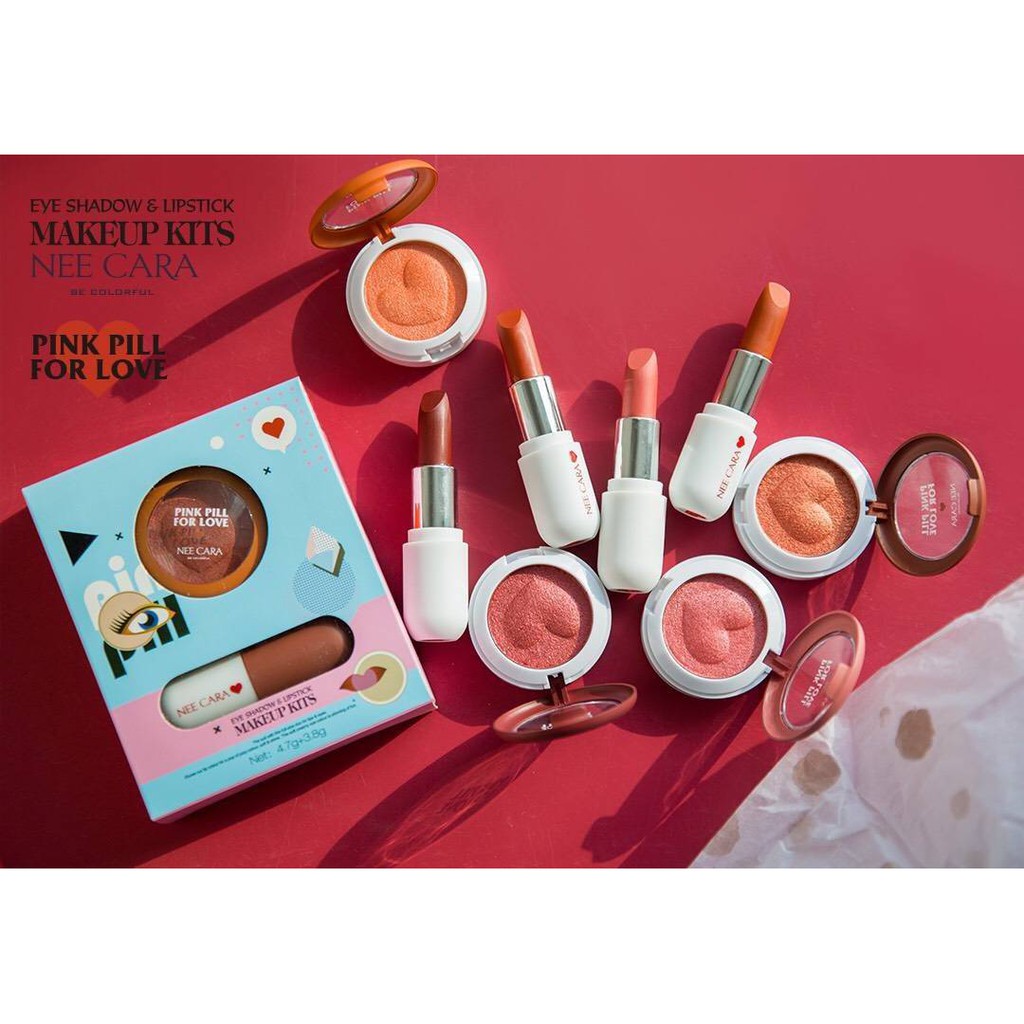 SET SON MÔI - PHẤN MẮT NEECARA EYESHADOW - LIPSTICK N402 CHÍNH HÃNG - 3392