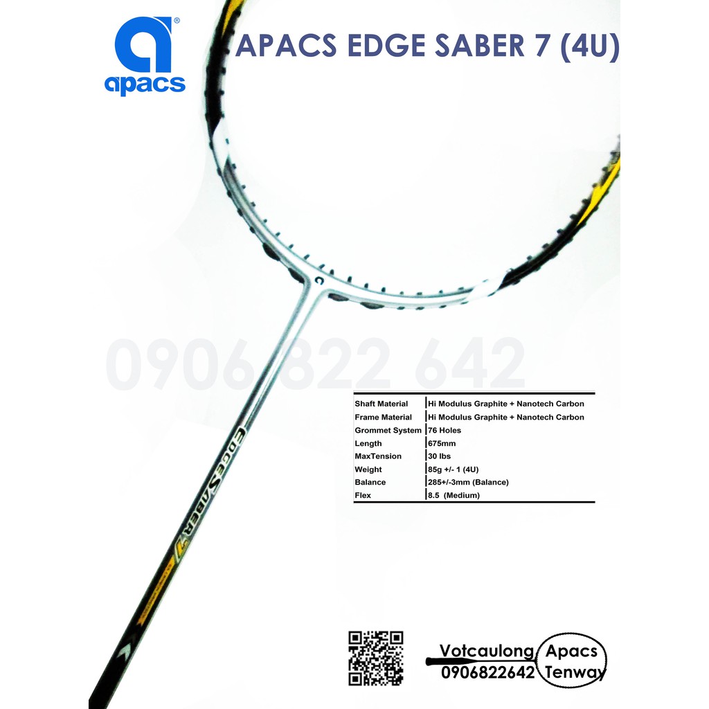 Vợt cầu lông Apacs Edge Saber 7 - 4U