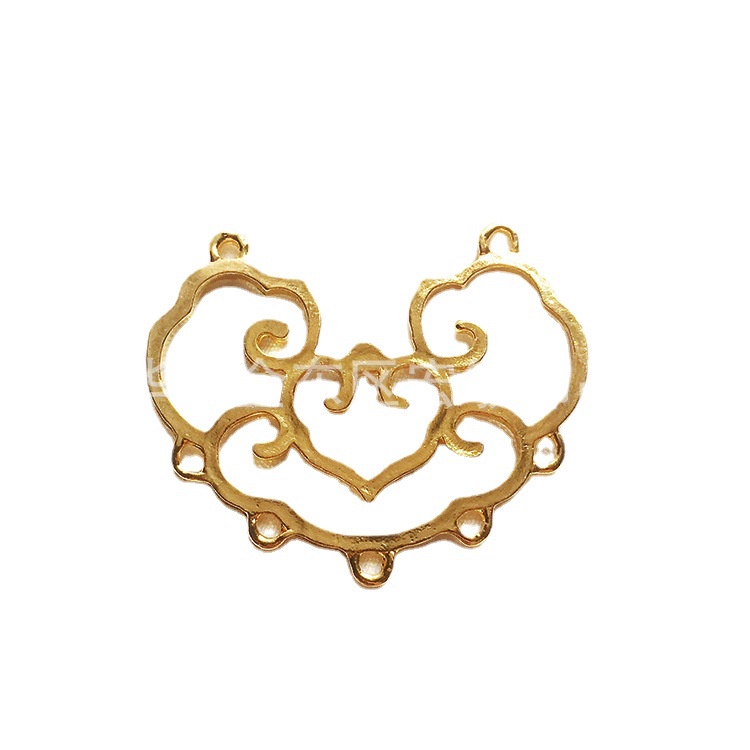 (1 cái)Phiến đúc kim loại họa tiết 45*37mm, Nguyên liệu làm trang sức cổ trang, Nguyên liệu diy