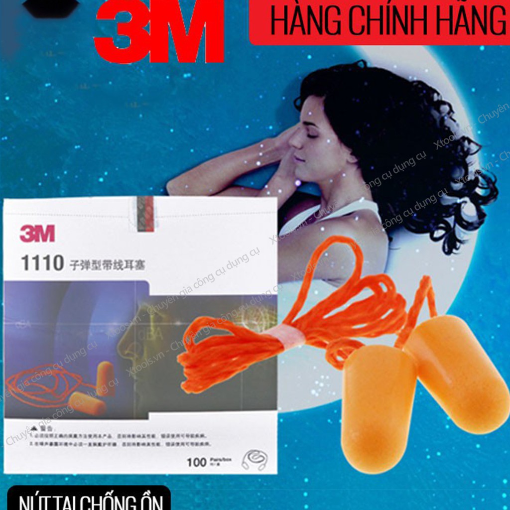 Nút tai chống ồn 3M 1110 - Bịt tai chống ồn lên đến 29Db - thoải mái khi đeo lâu - bảo vệ tai khỏi ô nhiễm tiếng ồn