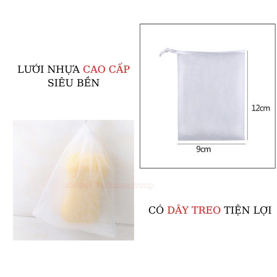 Túi Lưới Đựng Xà Bông Tắm Tạo Bọt Tiện Lợi