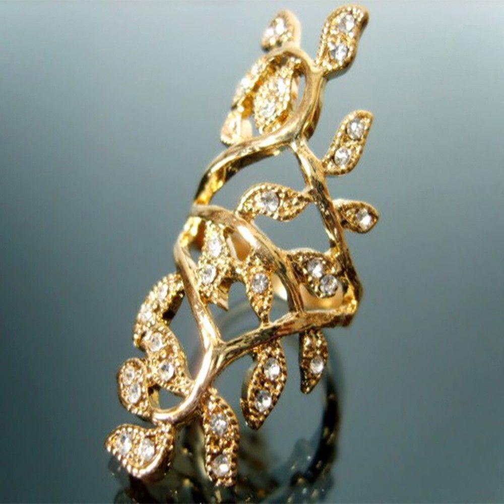 Set Nhẫn Đeo Khớp Ngón Tay Hình Lá Rơi Phong Cách Mới Thanh Lịch Sang Trọng