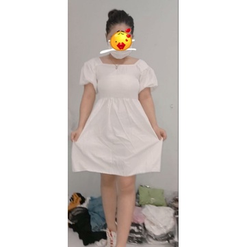 Đầm baby doll tay phồng cổ vuông rất dễ thương