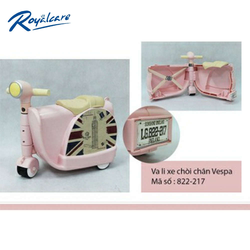 Vali kéo kiêm xe chòi chân xe Vespa dễ thương cho bé  Royalcare