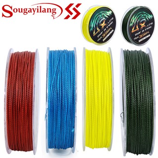 Dây câu cá SOUGAYILANG dây bện 4 sợi 4 màu 100m chất liệu PE chịu tải trọng tối đa 74.6lb
