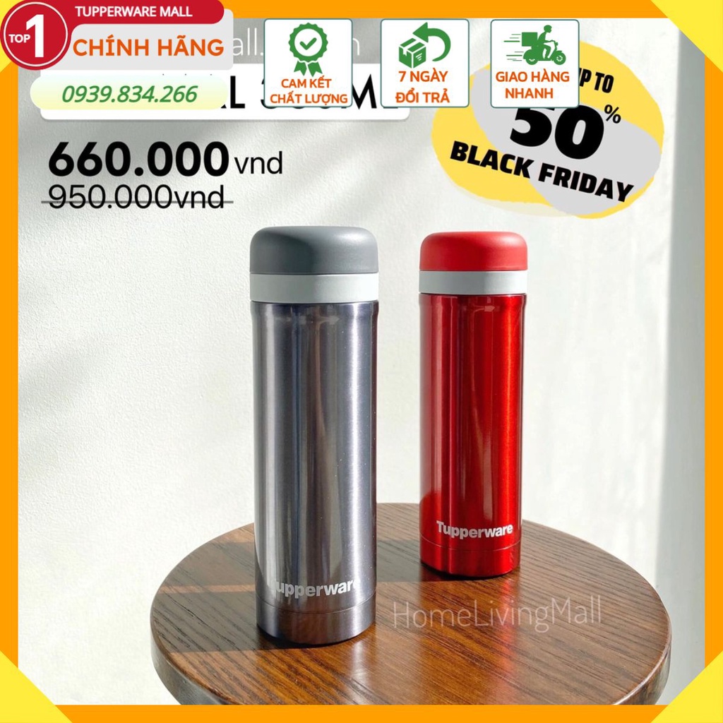 Bình giữ nhiệt Tupperware❤️ Freeship❤️ Thermos 380ml có lọc tiện lợi