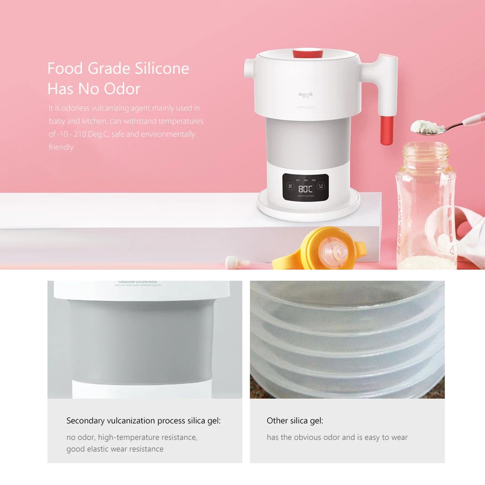 Bình Nước Điện Xiaomi Youpin Deerma 0.6L Có Tay Cầm Tự Động Tắt Mở Sự Bảo Vệ
