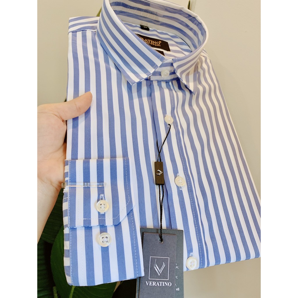 Áo sơ mi nam cotton lụa kẻ lịch lãm - Áo sơ mi nam dài tay