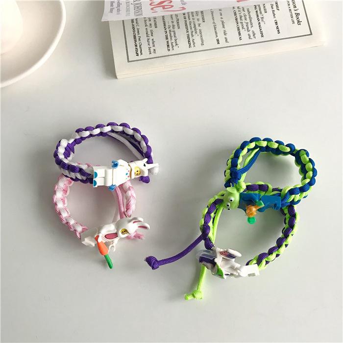 Đồng Hồ Đeo Tay Dây Bện Mặt Hình Thỏ Hoạt Hình Kiểu Nhật Hàn Sáng Tạo Dễ Thương Dành Cho Học Sinh