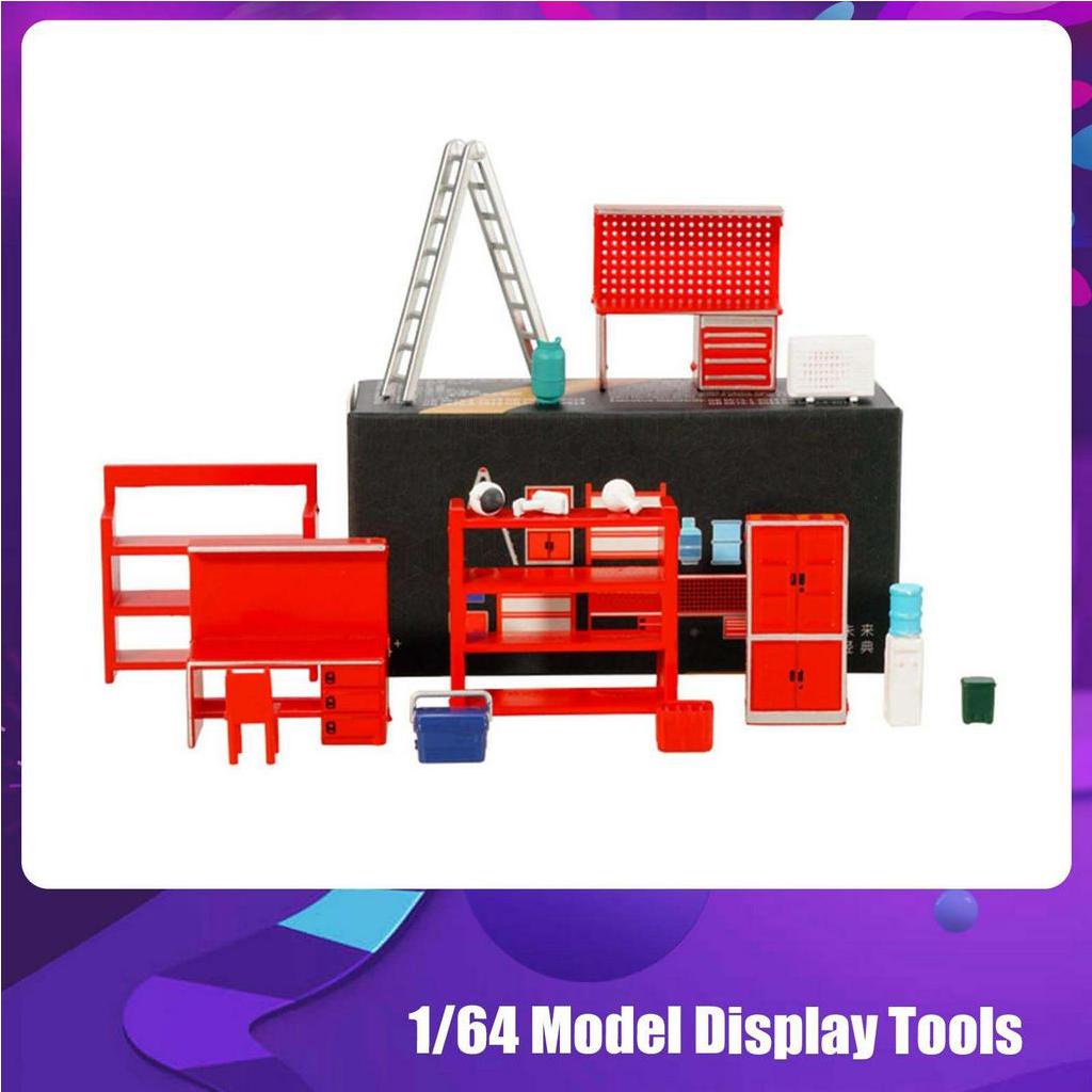 Bộ Mô Hình Trưng Bày Dụng Cụ Bảo Trì Đường Phố Ngoài Trời Diorama 1 / 64 DIY