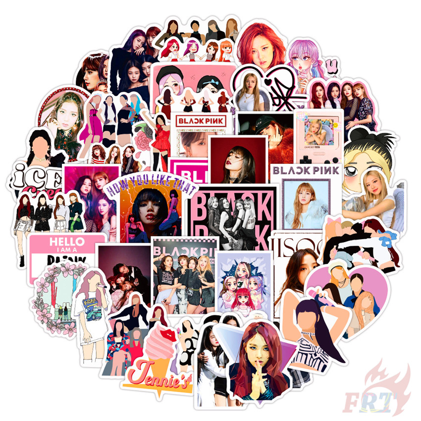 Set 50 miếng dán chống thấm nước họa tiết nhóm nhạc nữ Blackpink Series 02 KPOP JISOO JENNIE ROSÉ LISA