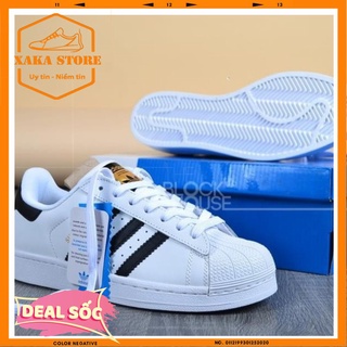 ✅[ Full Box + Bill ] 🌺 Giày adidas mũi trơn trắng 3 sọc - Xaka Store