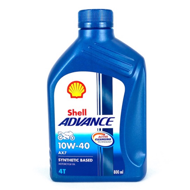 Dầu nhớt bán tổng hợp xe số và xe tay côn Shell Advance AX7 10W-40