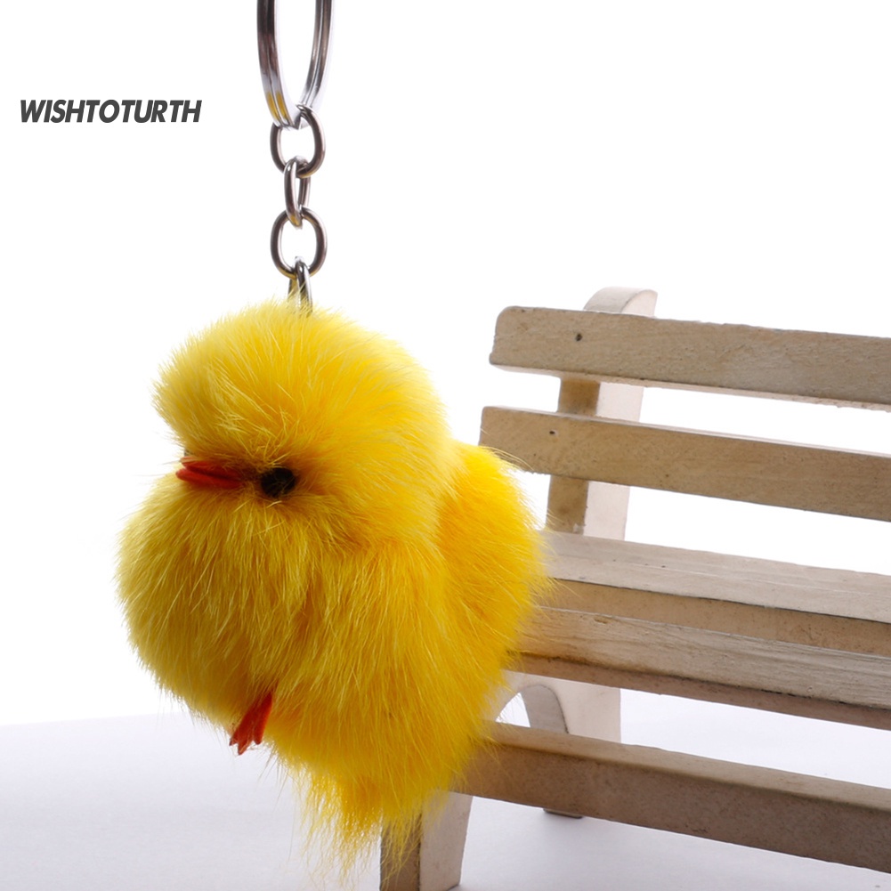 Móc Khóa Hình Gà / Vịt Nhồi Bông Dễ Thương